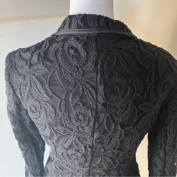 INC International Concepts Petite Black Lace One Button Blazer size Pet Small - Picture 7 of 9
